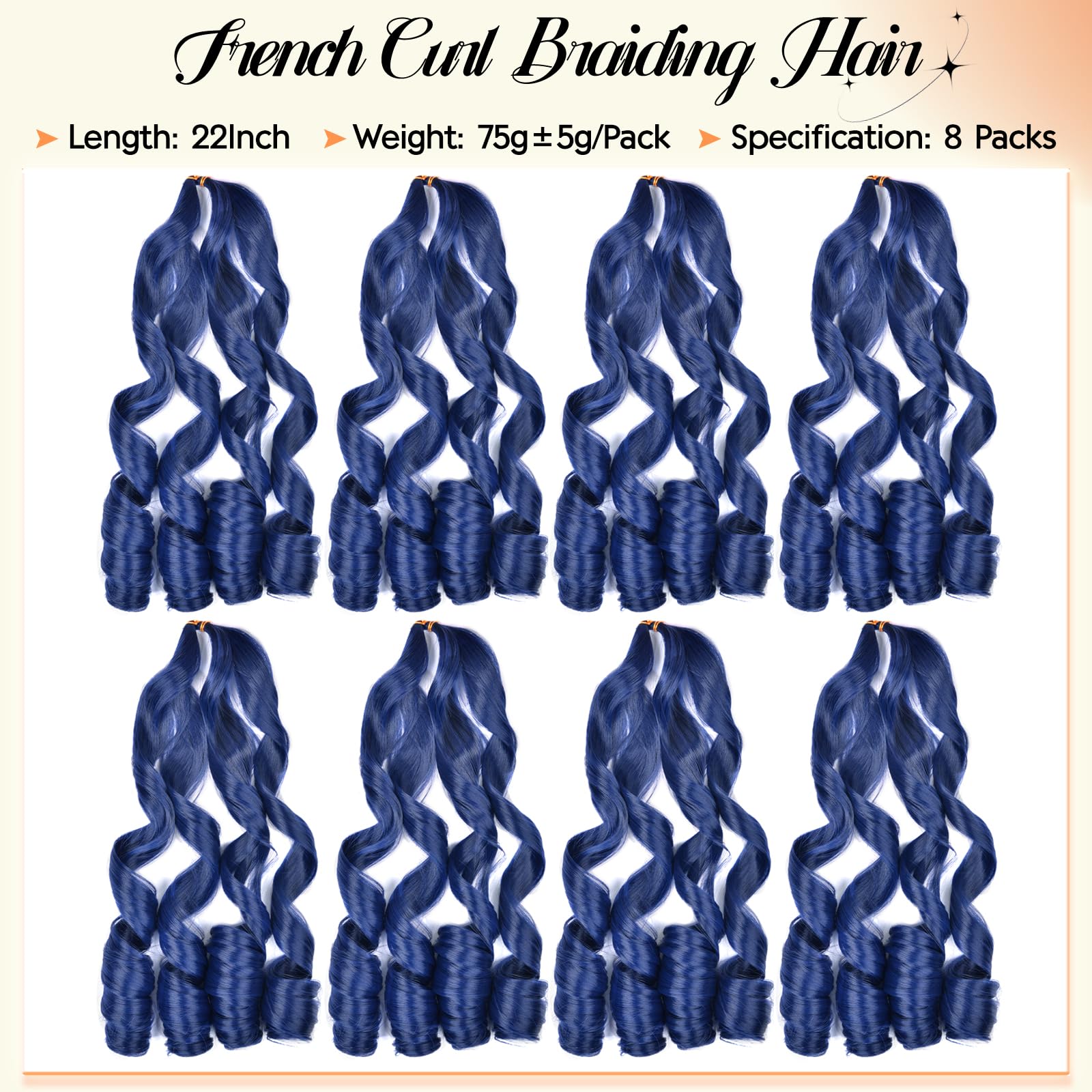 Vitorish French curly braiding hair 22in curl detail shows defined spiral pattern