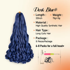Vitorish French curly braiding hair 22in close texture highlights soft fibers for styling