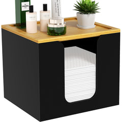 VITVITI disposable towel holder box with acrylic lid displays towels neatly on a vanity.
