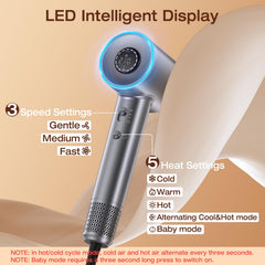 VivaEase ionic technology releases ions to smooth and shine hair.