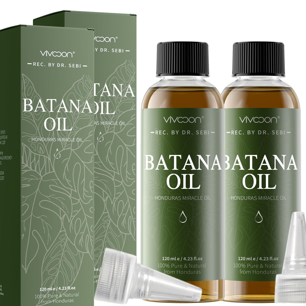 Vivccon Batana Oil bottle label emphasizes cold-pressed purity