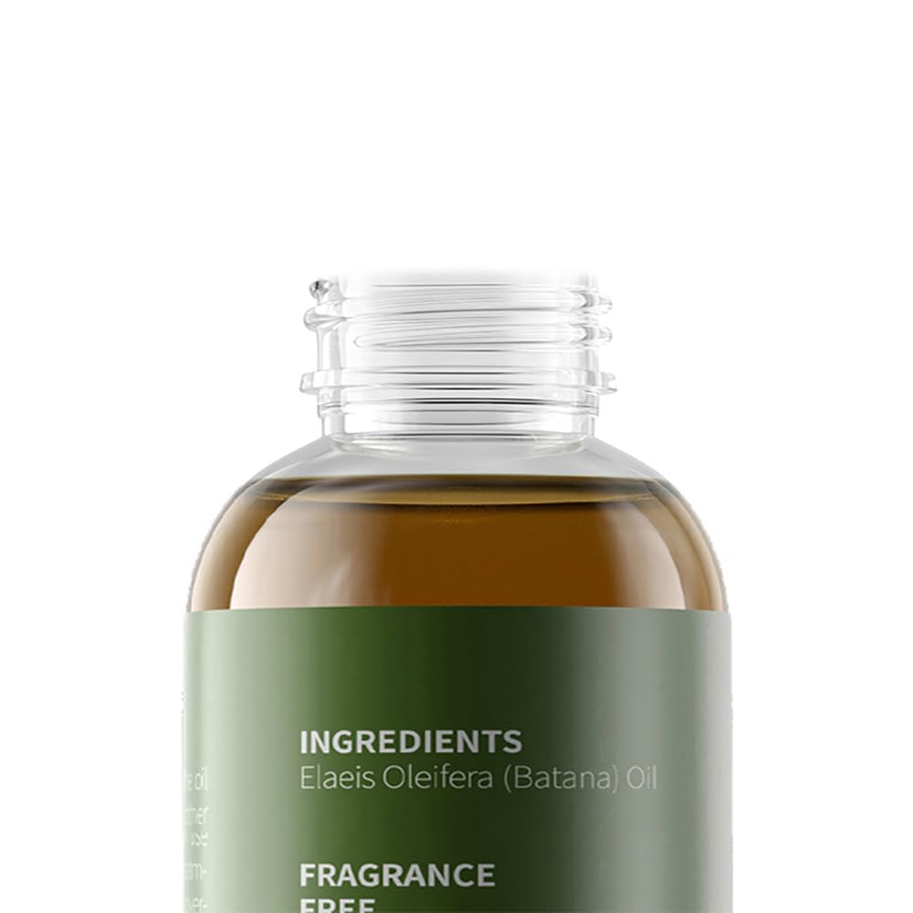 Vivccon Batana Oil label notes fatty acids and carotenoids.
