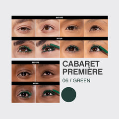 Vivienne Sabó Cabaret Premiere Green Mascara packaging emphasizes cruelty-free European craftsmanship.