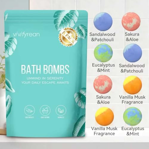 Vivifyrean bath bombs individually wrapped for easy gifting and travel.
