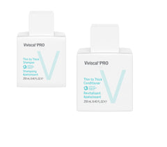 Viviscal thin to thick shampoo bottle label highlighting 8.45 fl oz design for fuller-looking hair