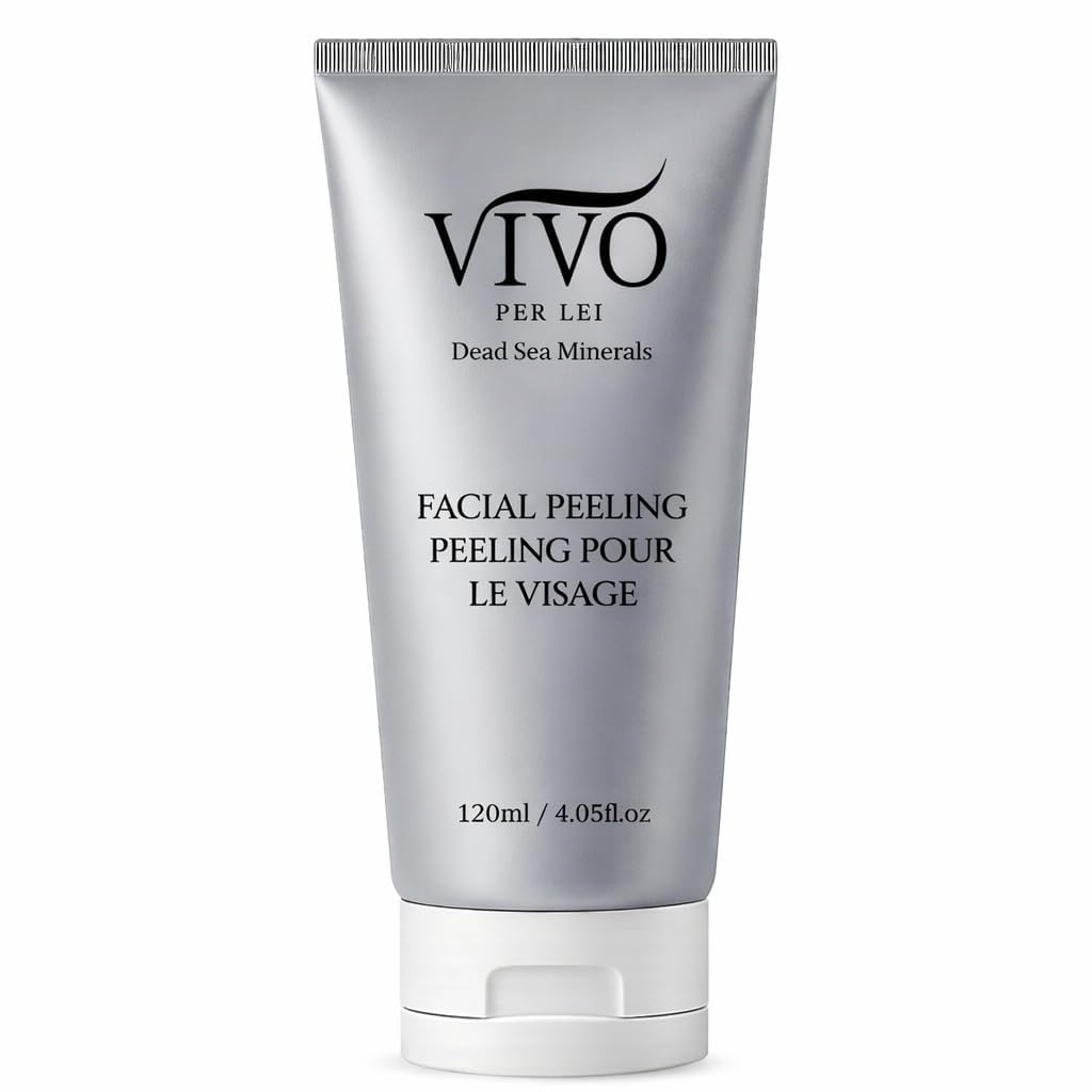 Vivo Per Lei facial peeling gel packaging highlights trusted exfoliation heritage for all skin types.