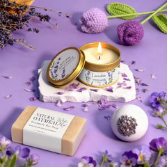 VKTASIMK lavender candle sets calming ambience for self-care.