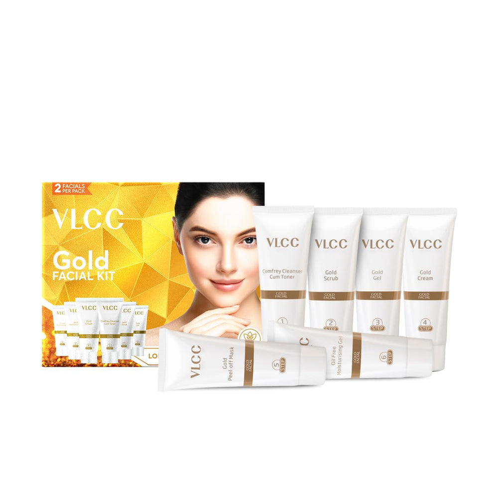 VLCC Gold Facial Kit brush demonstrates smooth, even product application.