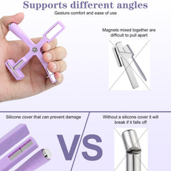 Vnjaoi cat eye effect on nails using the purple 5-in-1 magnet wand.