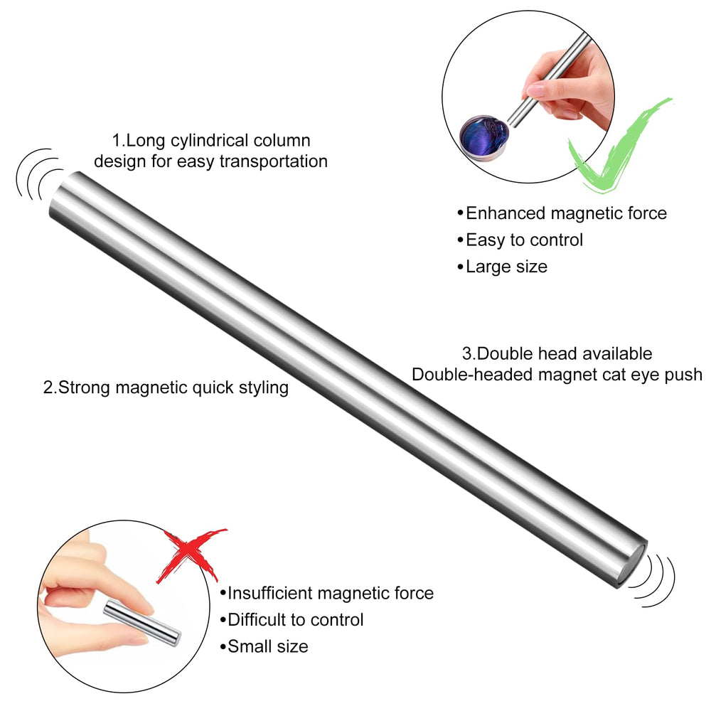 VNJAOI Cat Eye Magnet Pen silver enables quick, even patterns.