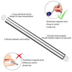 VNJAOI Cat Eye Magnet Pen silver enables quick, even patterns.