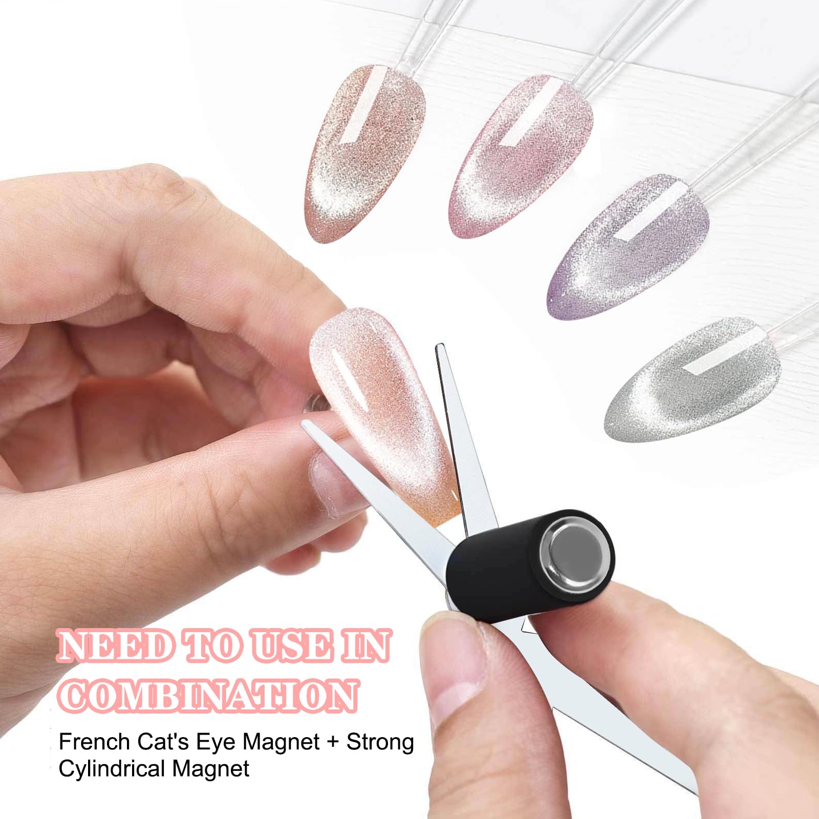 vnjaoi Double-head French magnet tool offers versatile French cat-eye styles.