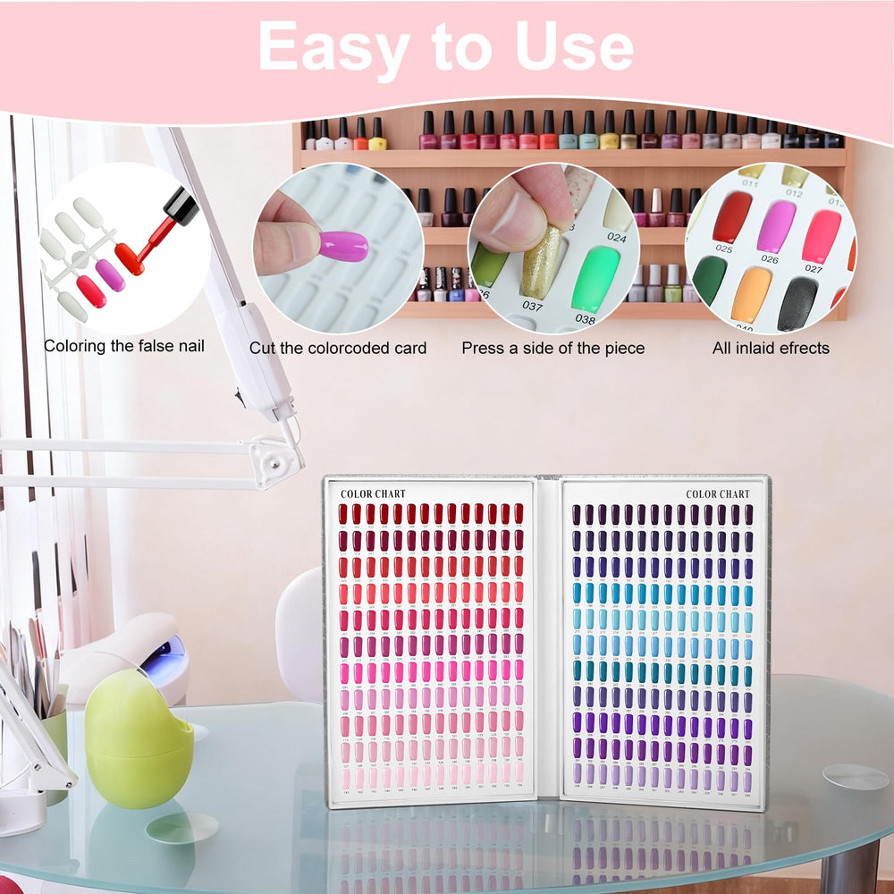 vnjaoi flat-back-nail-tips enable neat color testing and seamless organization.