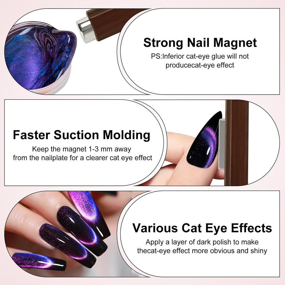 Vnjaoi gel nail compatibility enables chic cat-eye looks with ease.