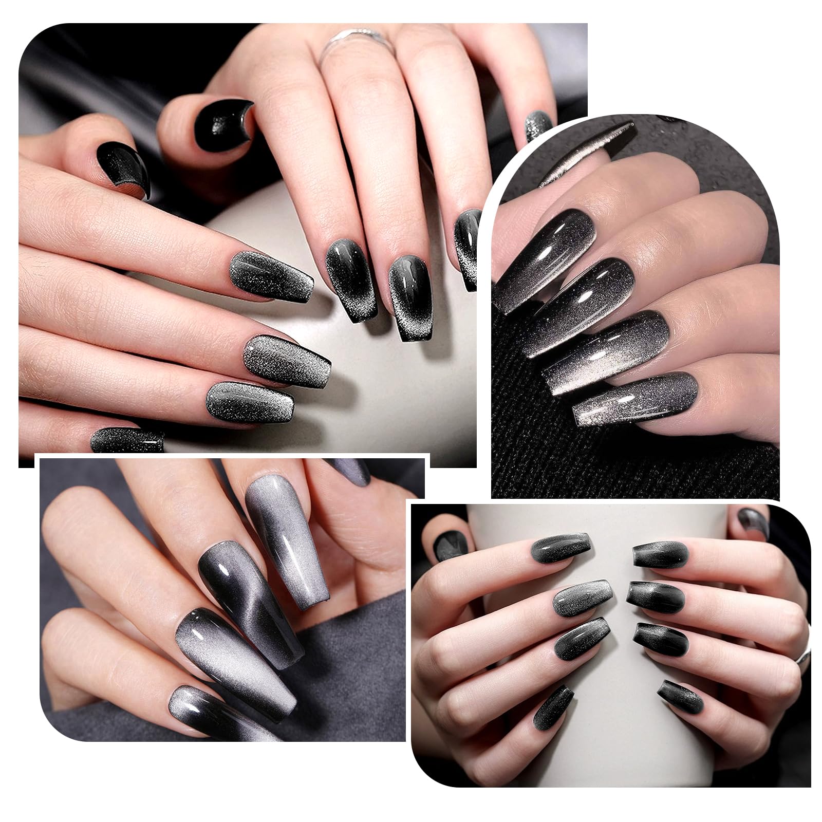 VNJAOI Professional nail art magnet kit achieves studio-grade cat eye results.