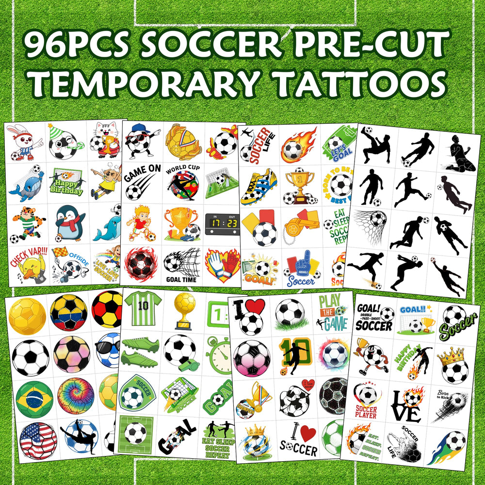 VNXCRAFTIES soccer tattoos ball icon designs are great for quick wear.