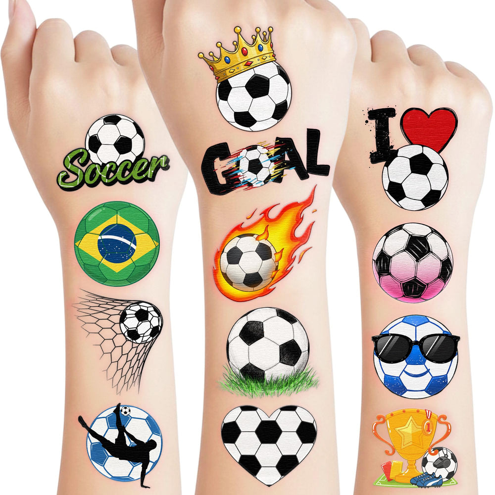 VNXCRAFTIES soccer tattoos design collection for vibrant party favors.