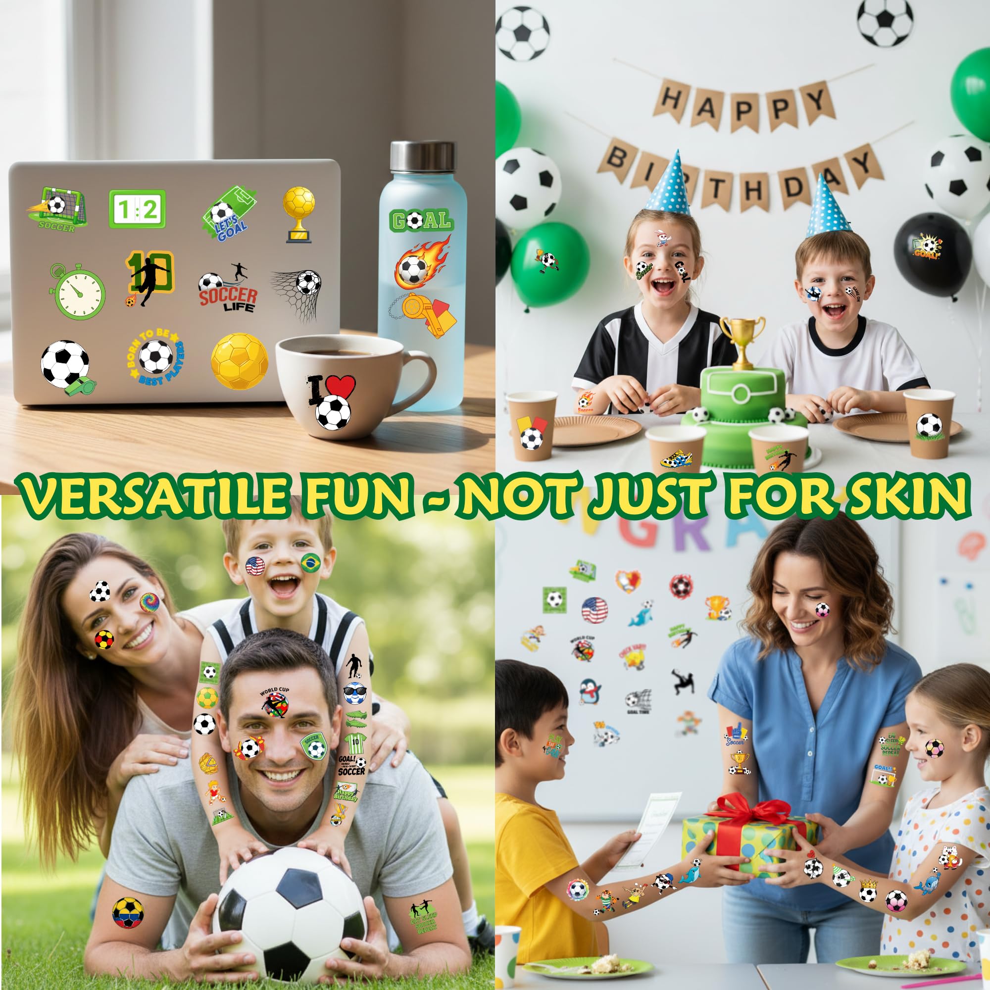 VNXCRAFTIES soccer tattoos kid applying ready-to-use for young fans.