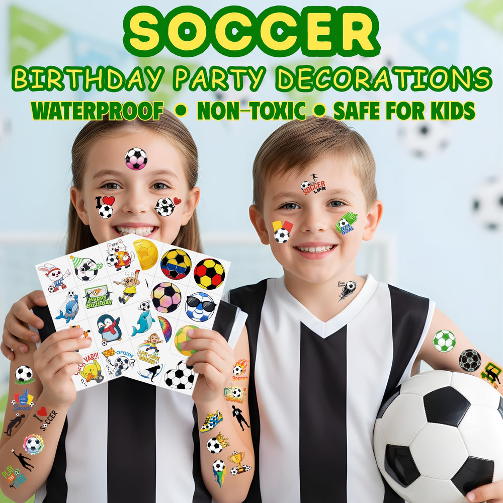 VNXCRAFTIES soccer tattoos water-activated designs enable easy application.
