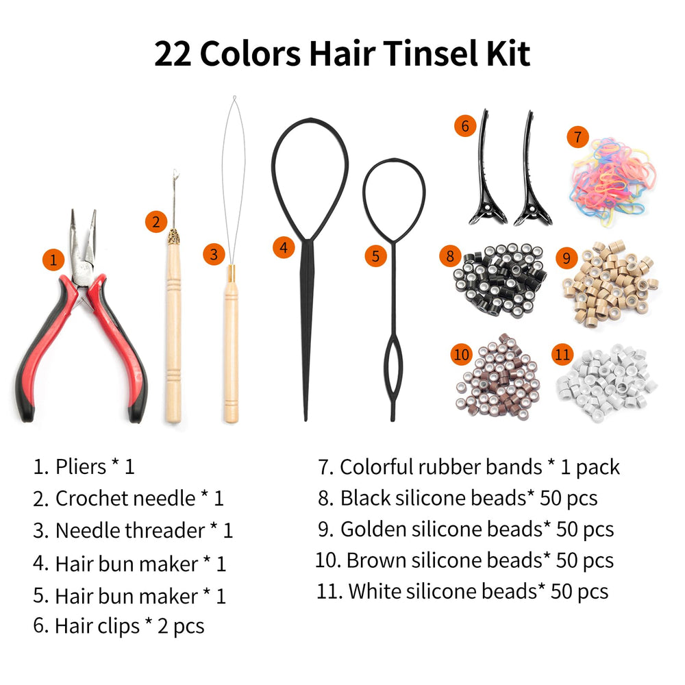 VOBJIKAZE 48-inch heat-resistant tinsel extensions for dramatic looks