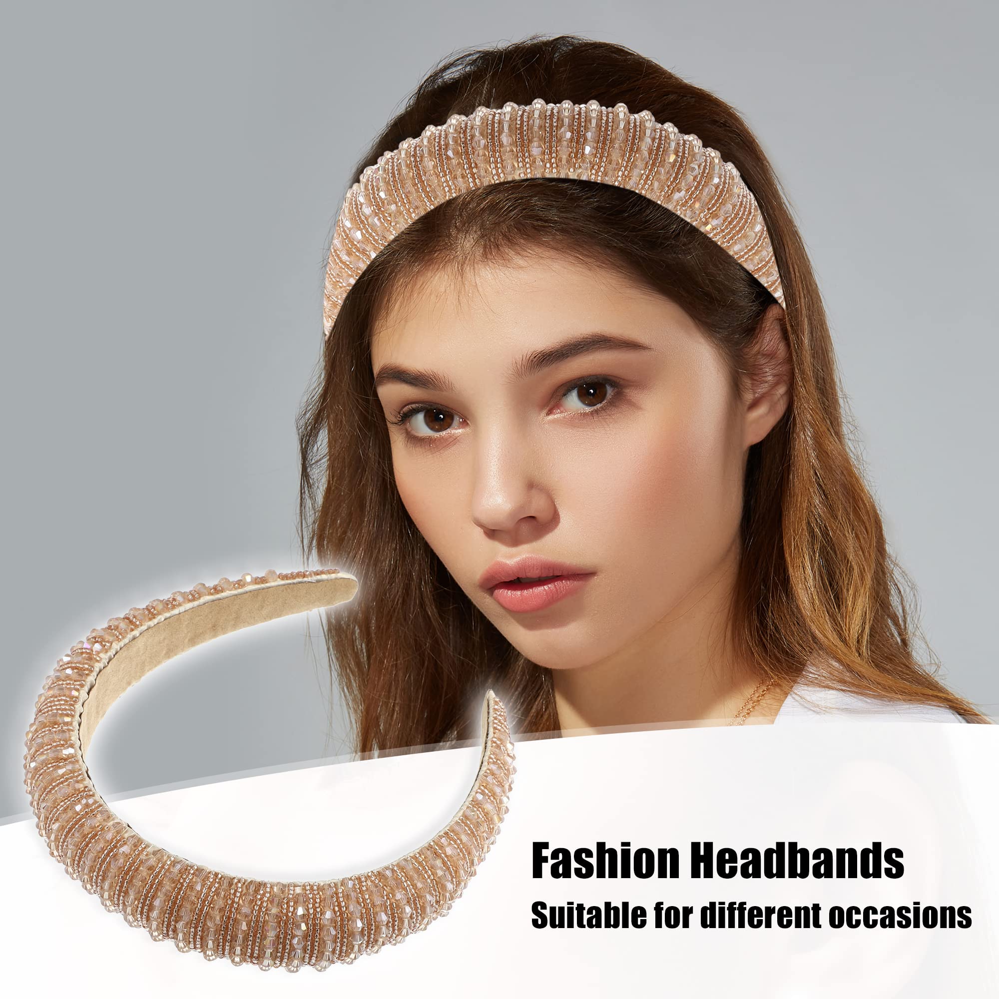 VOCOSTE Crystal Headband worn by model demonstrates easy, elegant styling for formal events.