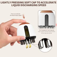 VODOZAVA Minoxidil Applicator clear liquid tank shows dosage at a glance.