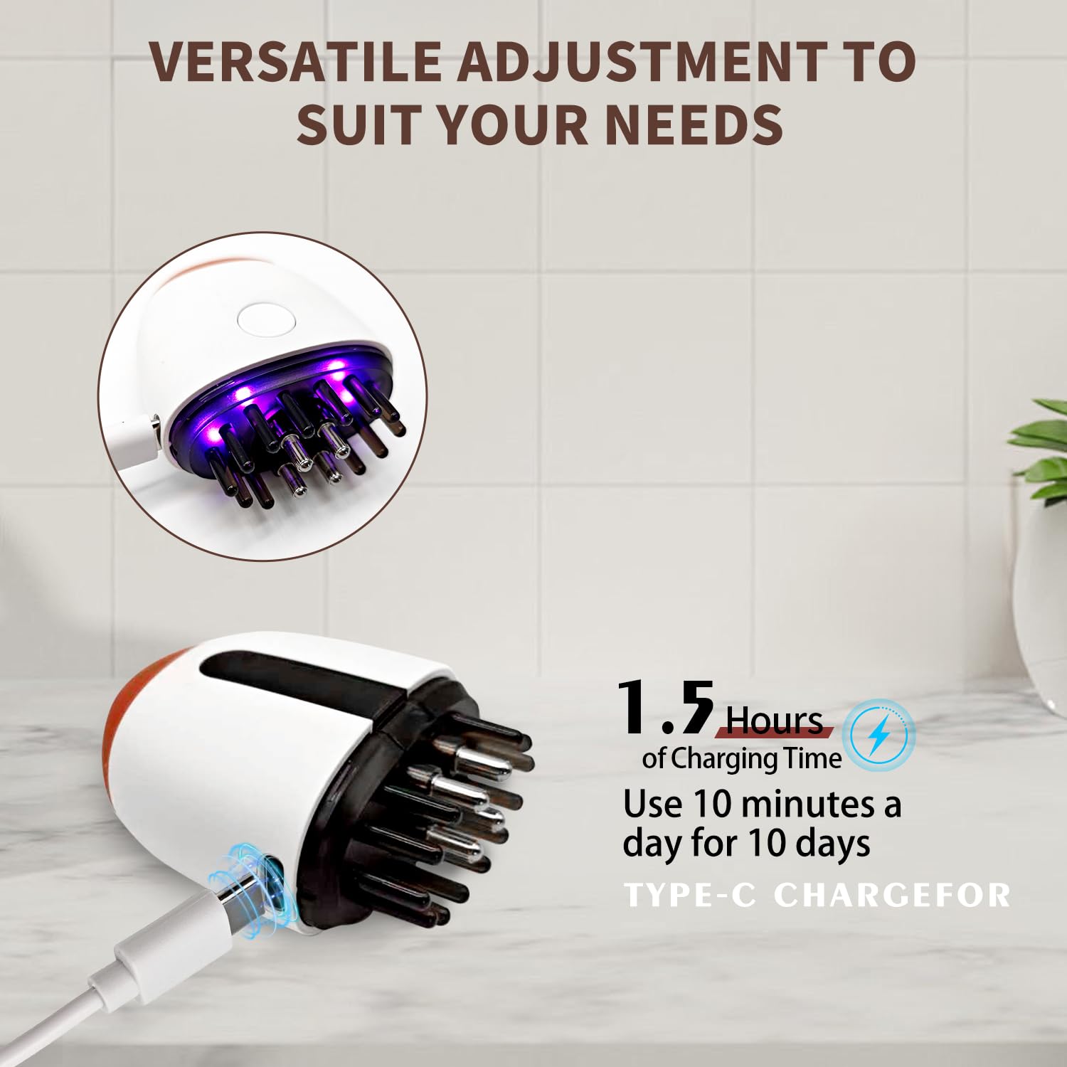 VODOZAVA Minoxidil Applicator red-blue modes offer gentle scalp stimulation.