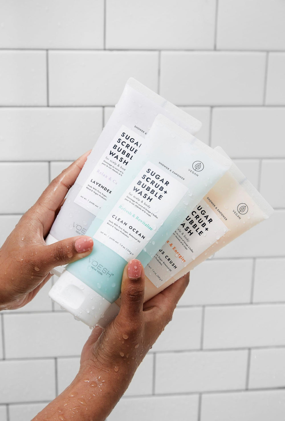 VOESH Citrus Crush packaging label highlighting vegan and cruelty-free claims.