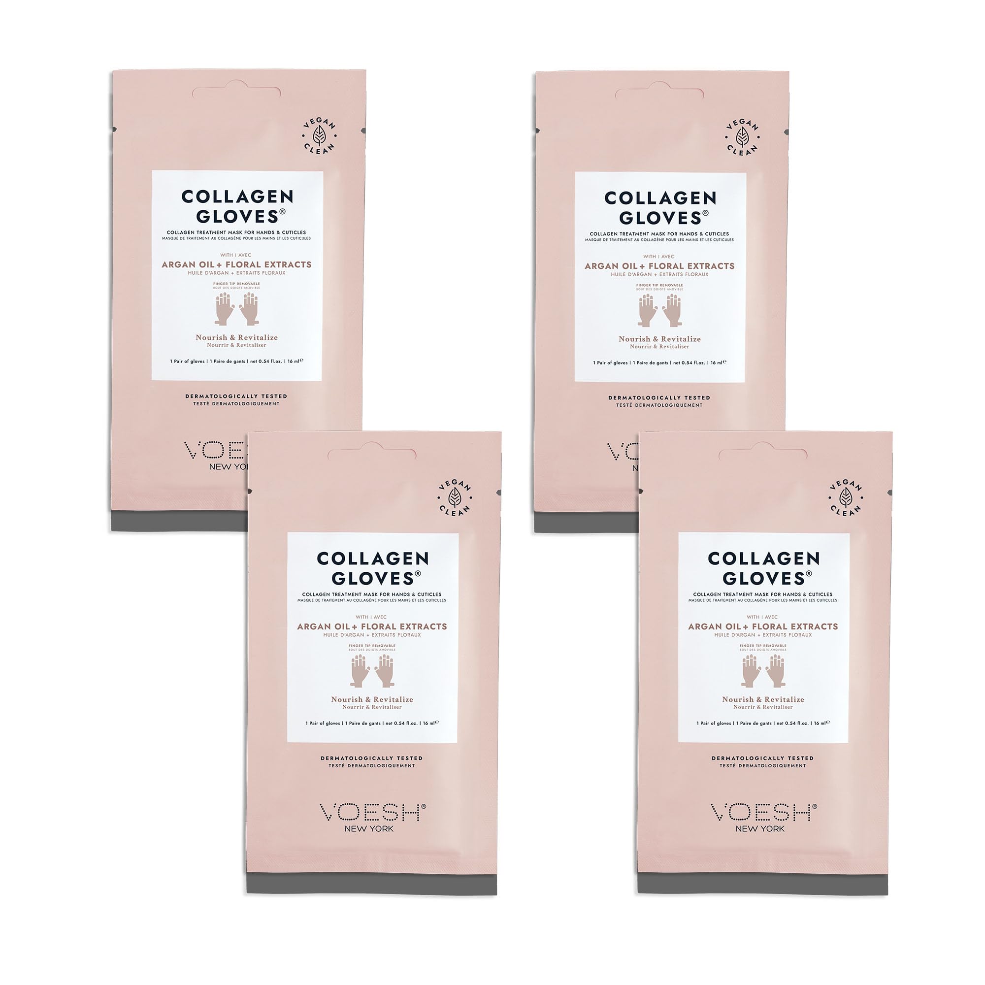 VOESH Collagen Gloves 4-pack in packaging for at-home spa hydration