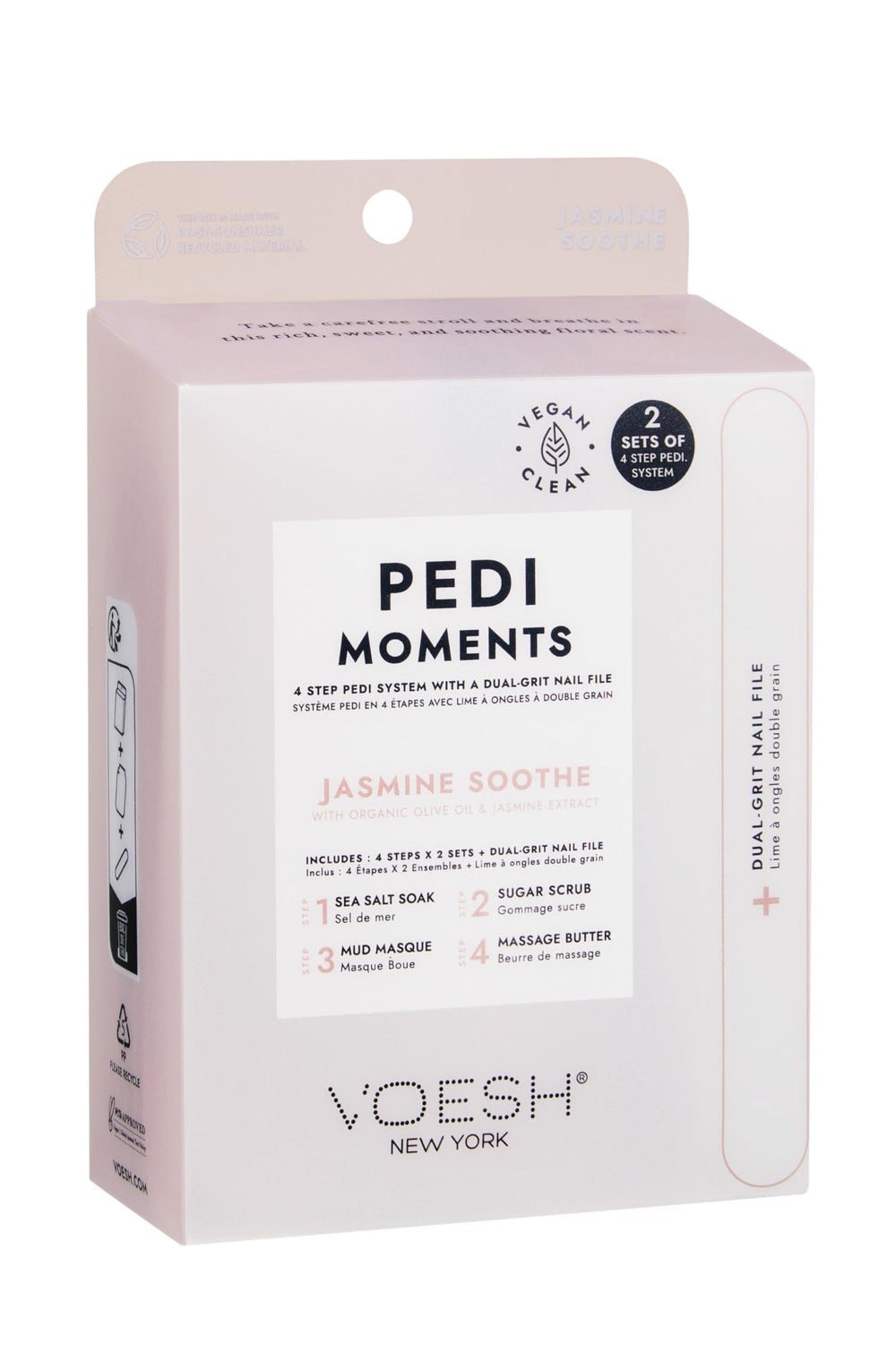 VOESH Pedi Moments 4-step box for at-home spa pedicure convenience.