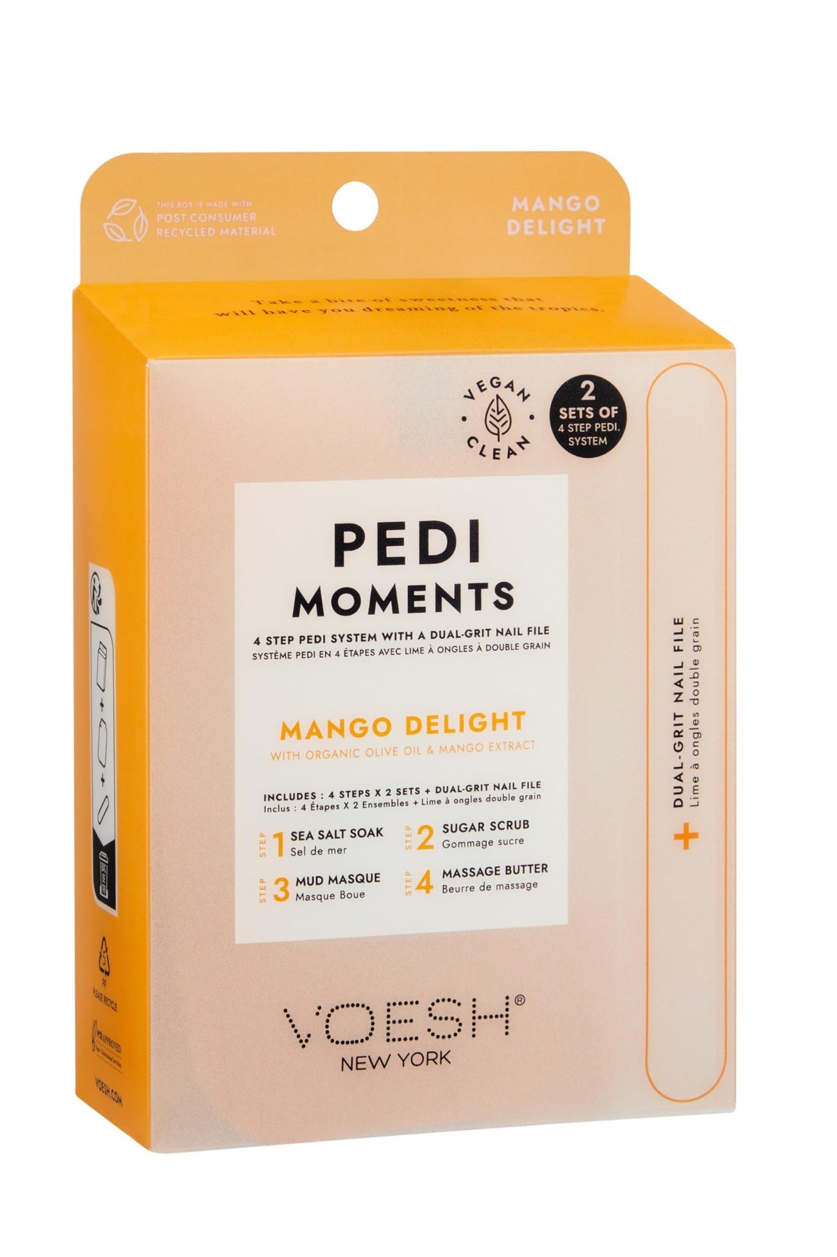 VOESH Pedi Moments Mango Delight box, offering an at-home spa pedicure experience.