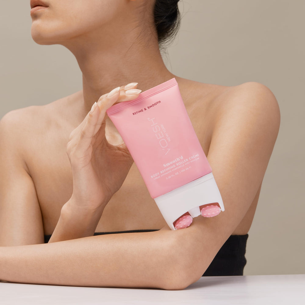 VOESH Smooth'd Roller Creme for arms to improve skin texture and tonicity.