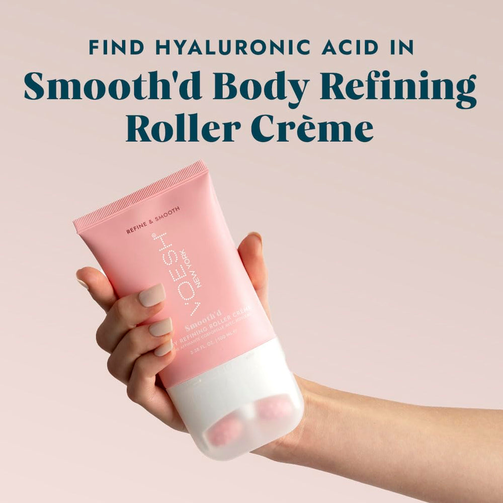 VOESH Smooth'd Roller Creme around the waist and stomach for refined contour.