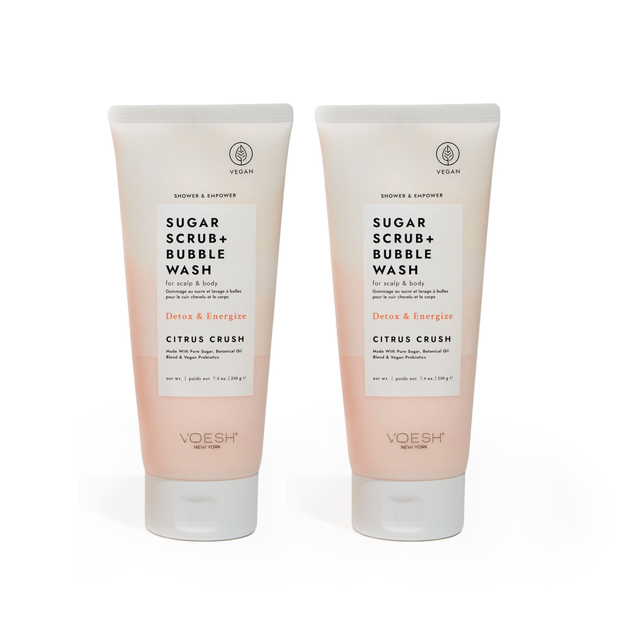 VOESH Citrus Crush packaging on a clean shelf, highlighting vegan, cruelty-free skincare.