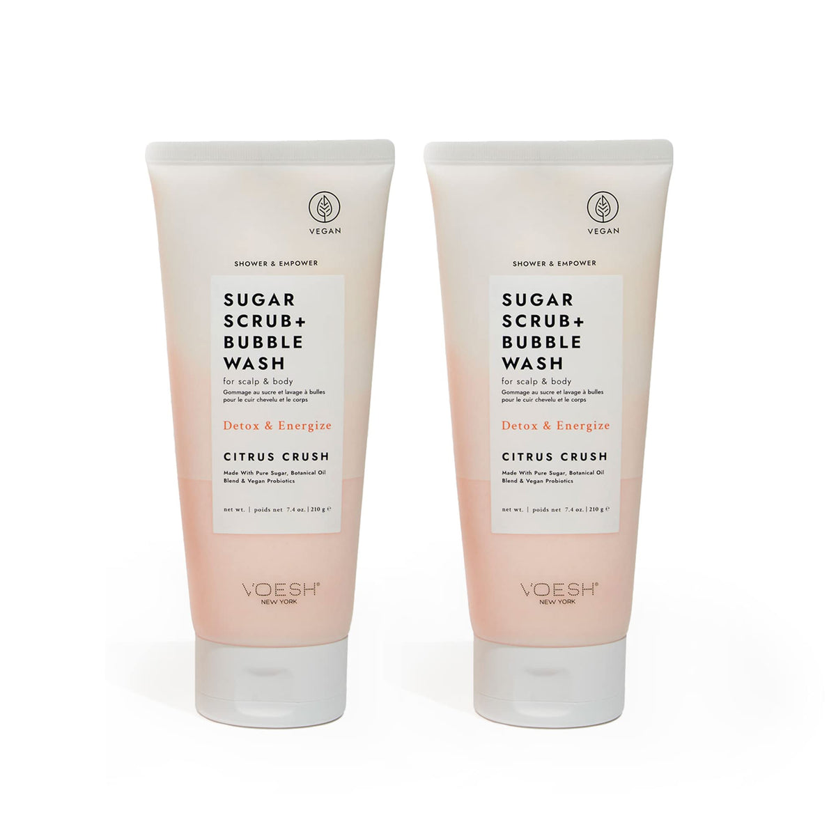 VOESH Citrus Crush packaging on a clean shelf, highlighting vegan, cruelty-free skincare.