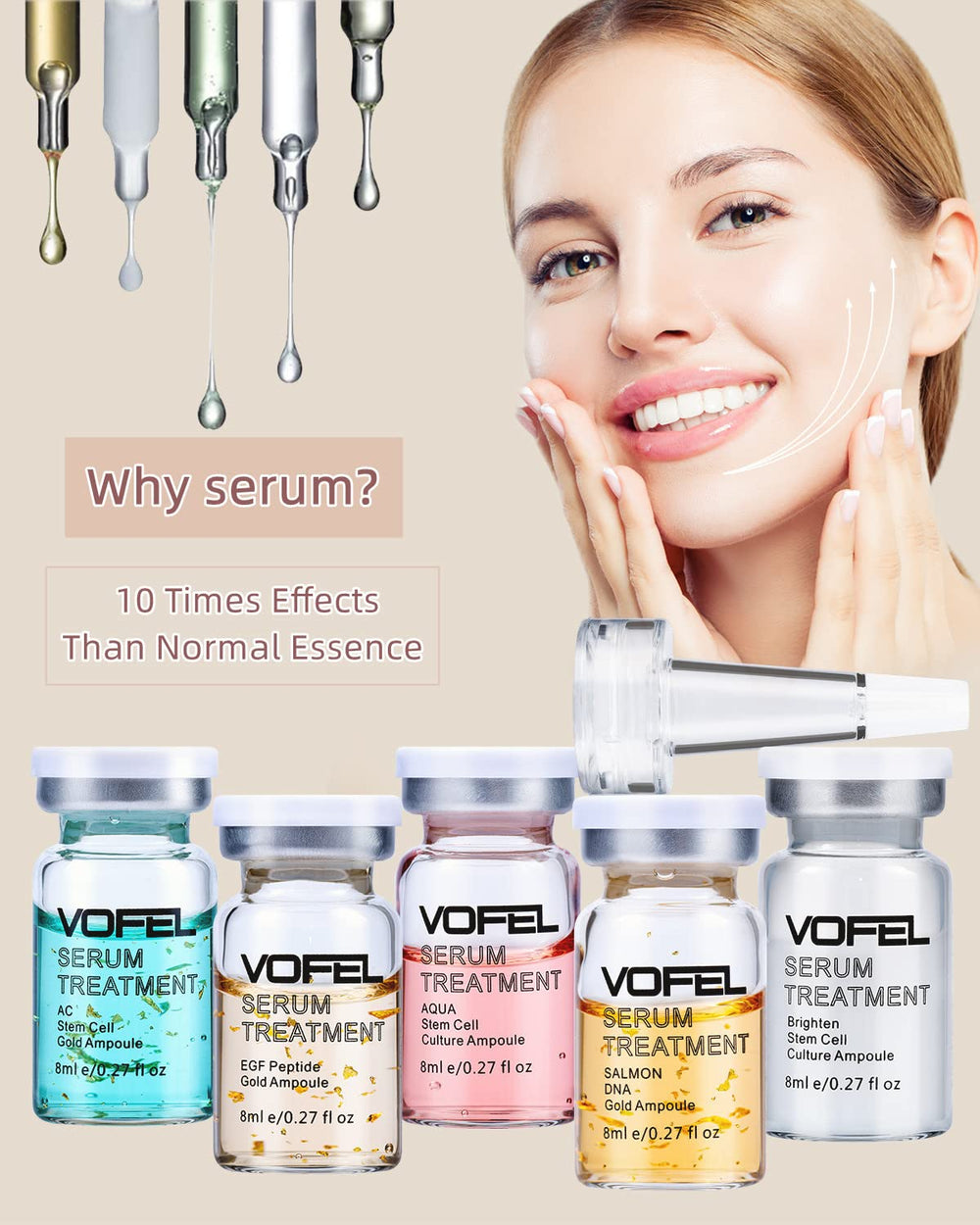 VOFEL serum dropper and vials ready for microneedling sessions at home.