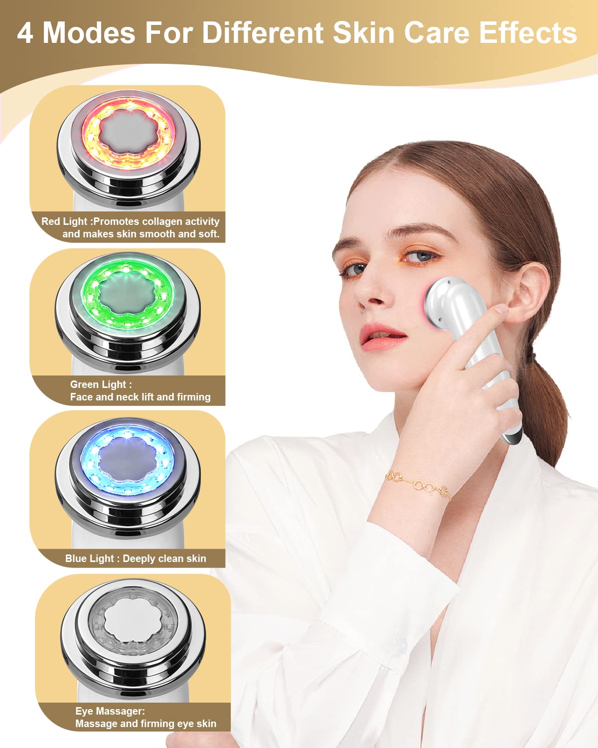 VOFEL red light mode promotes smoother skin and potential collagen activity