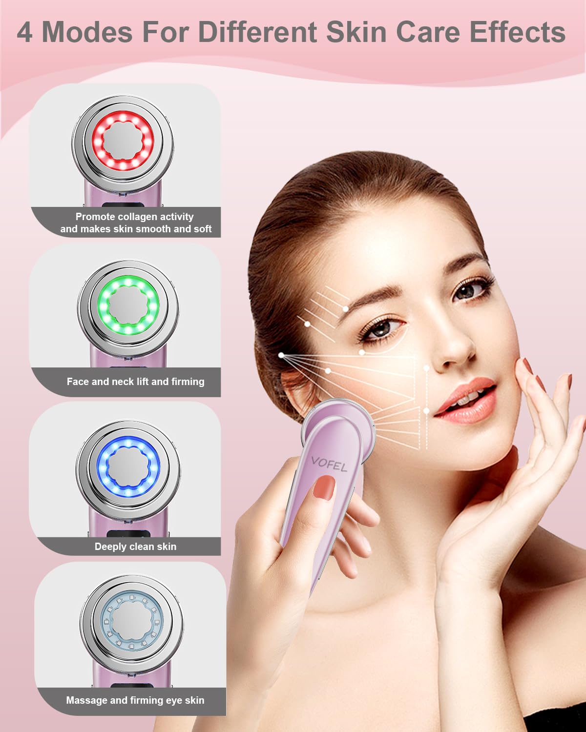 VOFEL Blue light cleansing mode targets pores for refreshed skin