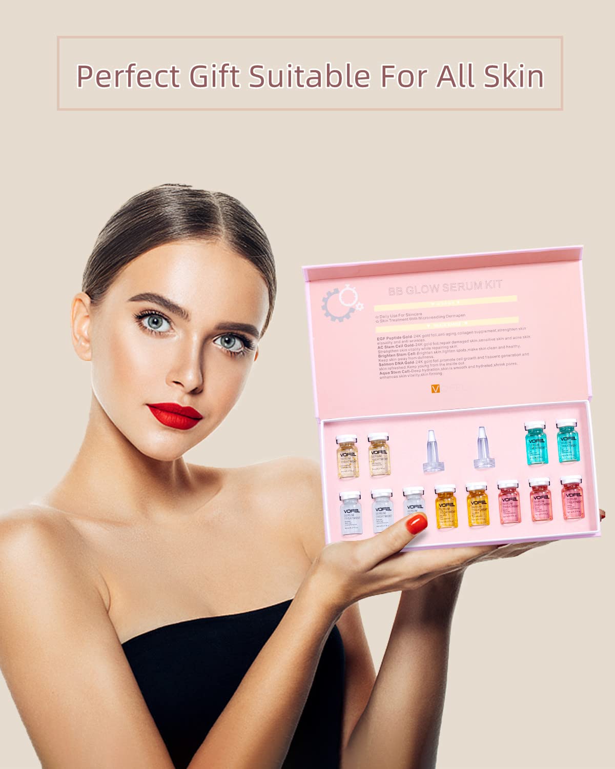 Microneedling-ready kit with applicators and safety packaging.