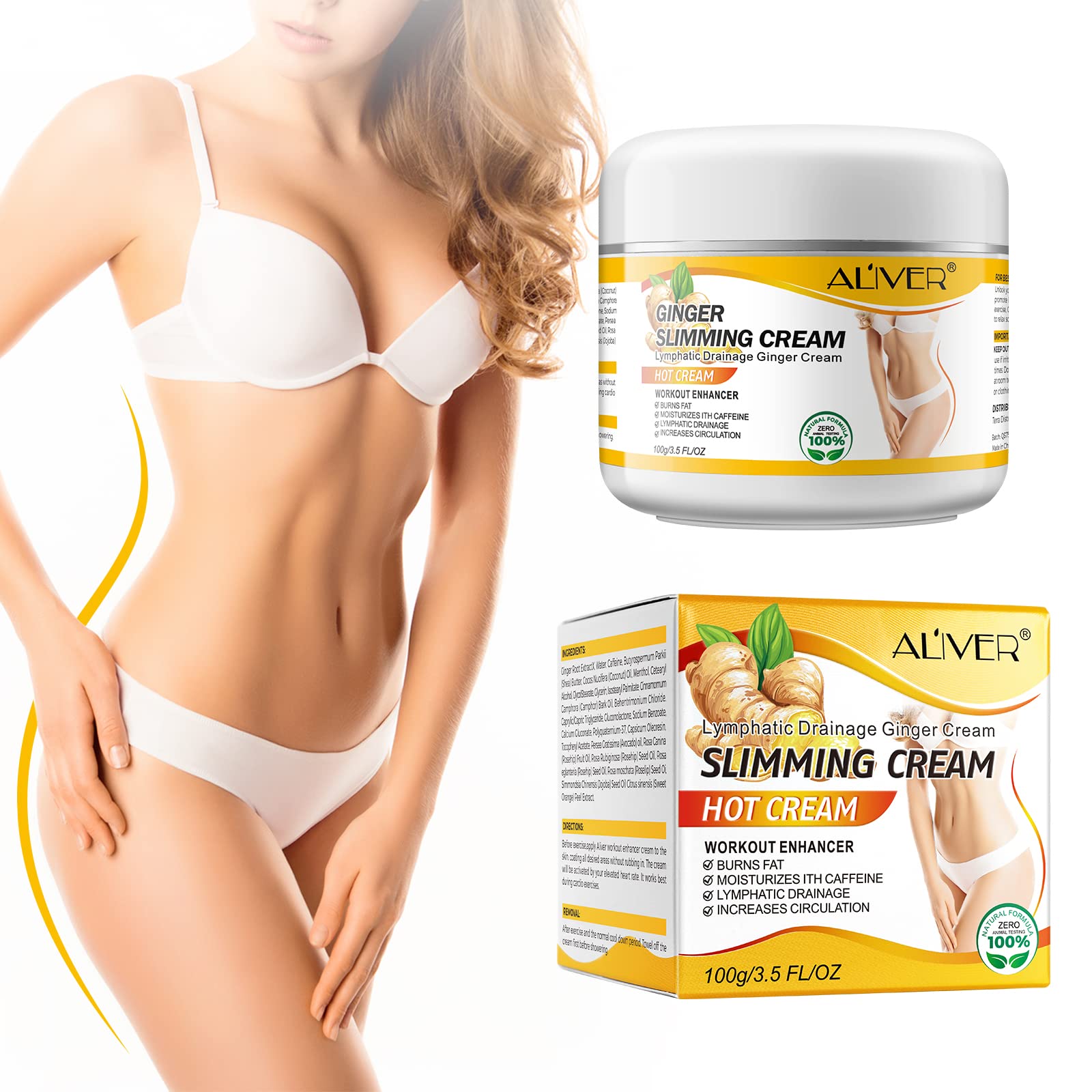 VOGSIG heating cellulite cream texture demonstrating fast-absorbing formula.