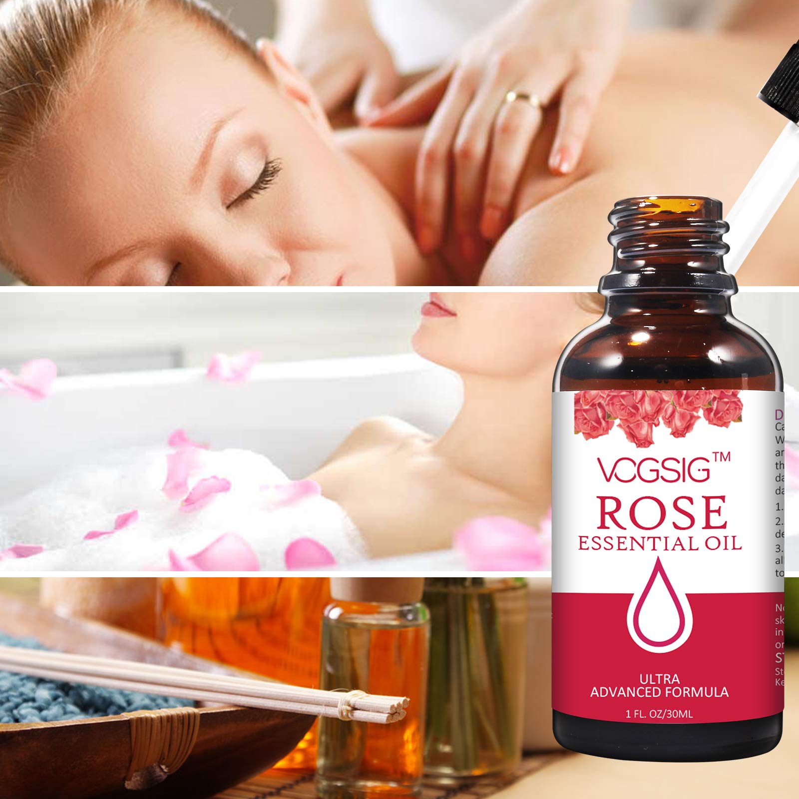 VOGSIG Rose Essential Oil glow on skin after application