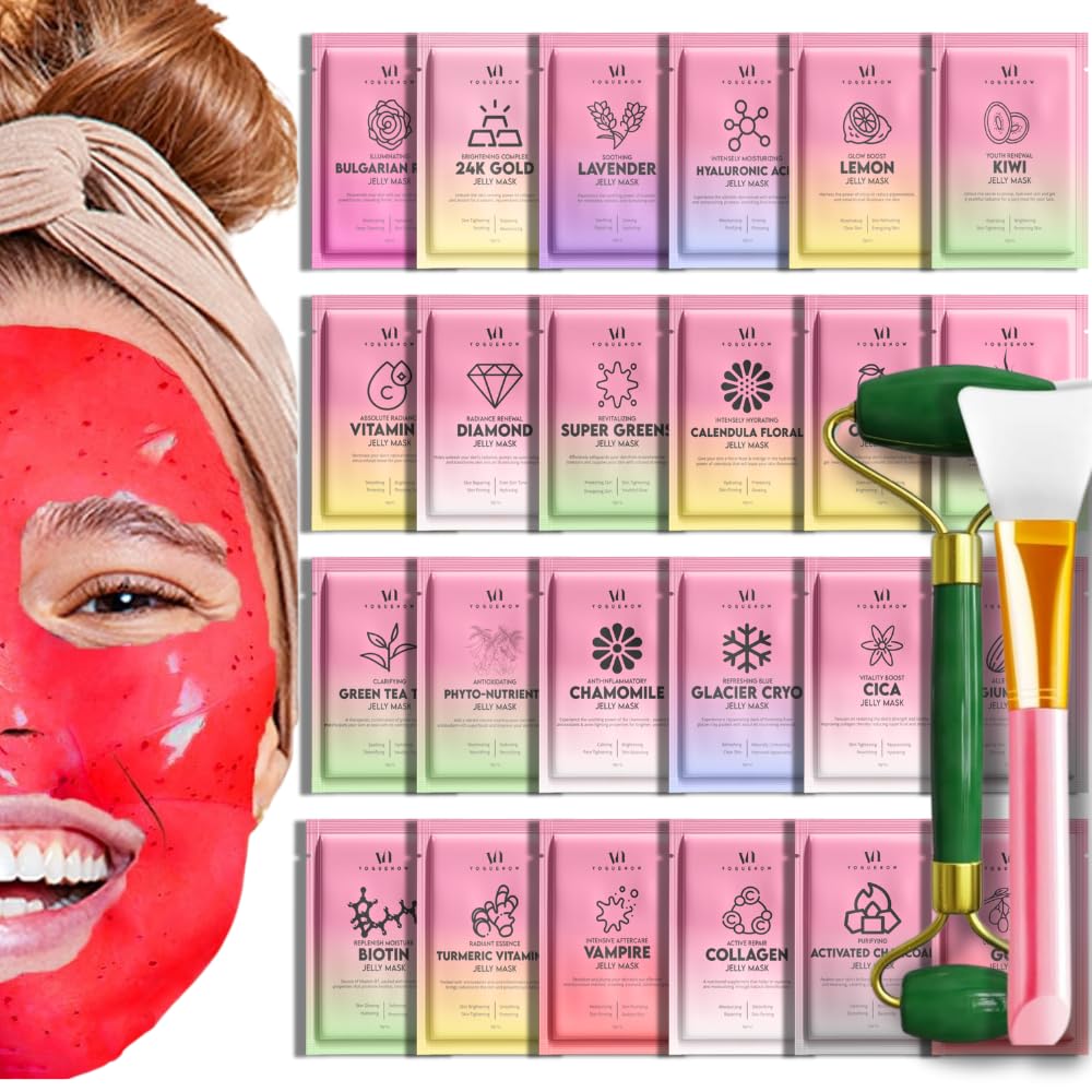 VogueNow jelly mask set with 24 flavors for at-home spa hydration
