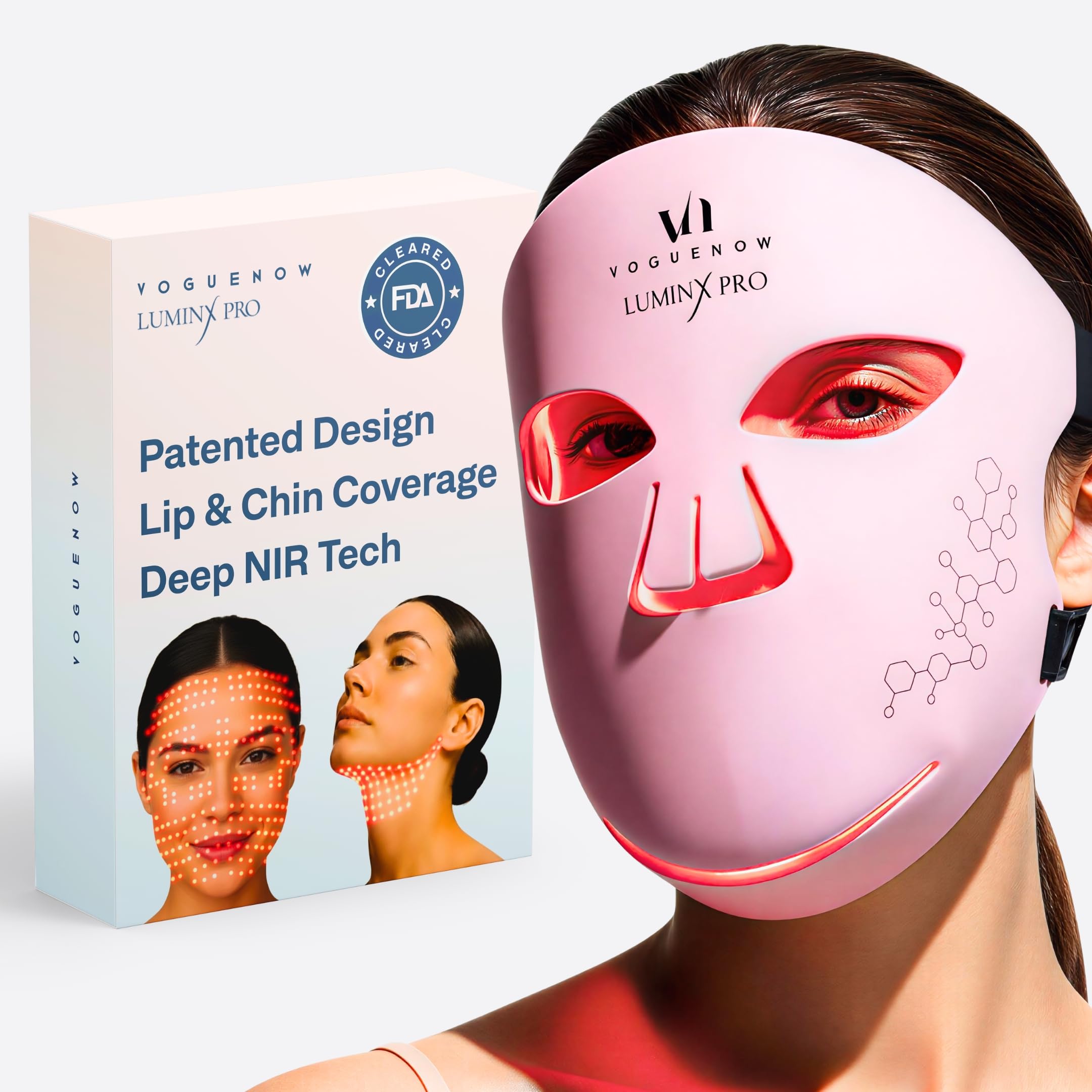 VogueNow LuminX Pro full-face coverage for even light across contours.