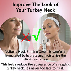 VOIBELLA BEAUTY Neck Crepey Skin close-up showing hydration boost.