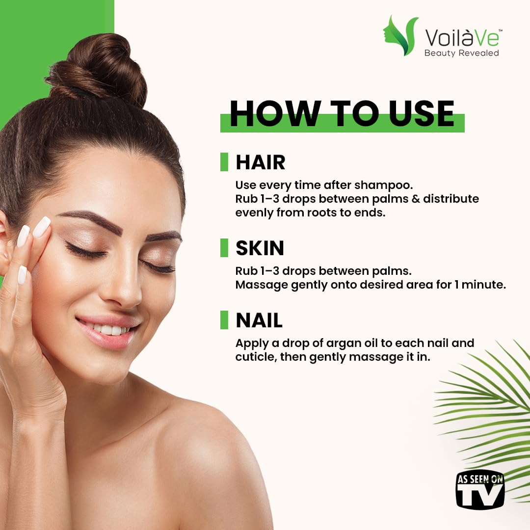 VoilaVe Argan oil hydrates skin for lasting softness.