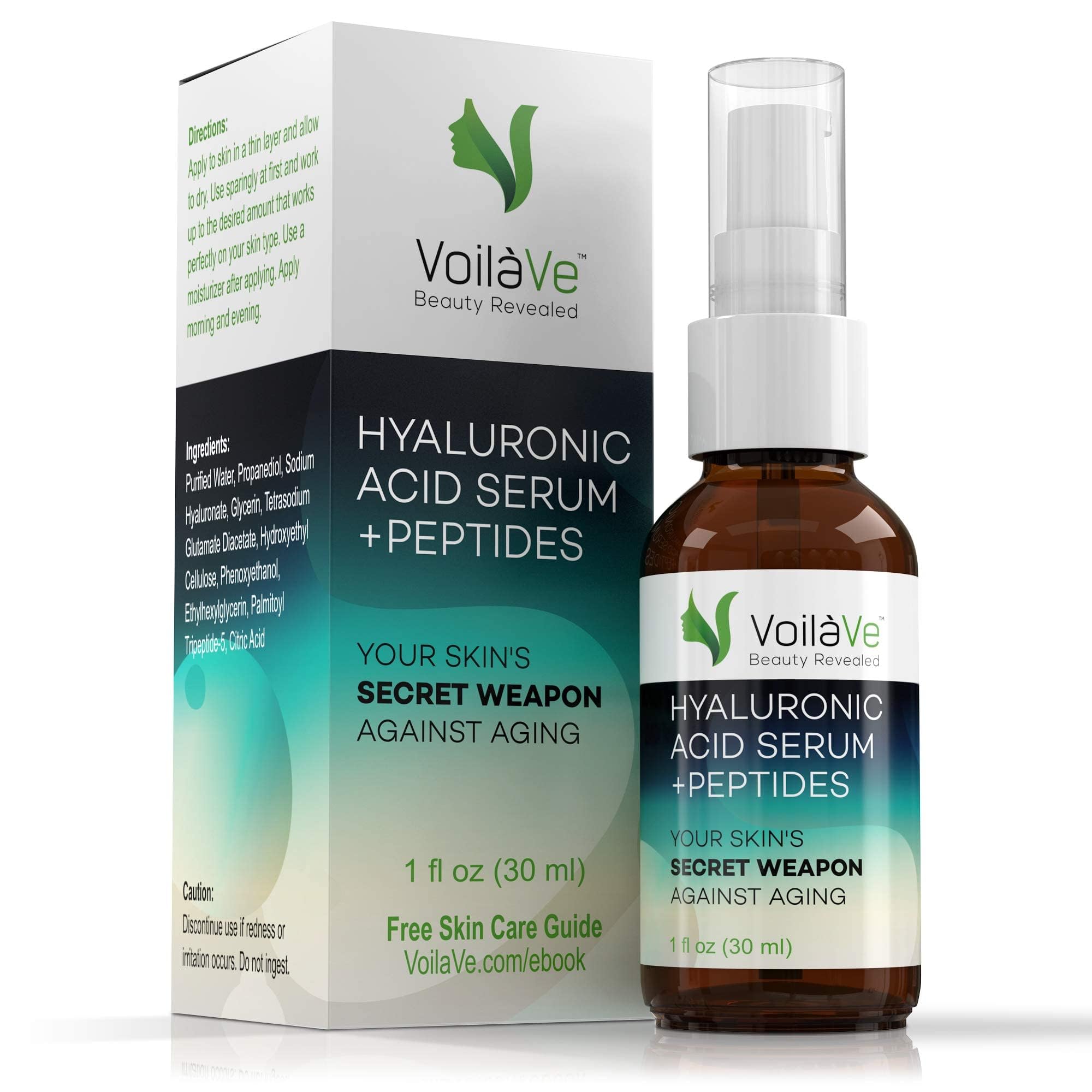 VoilaVe packaging design shown beside a simple skincare routine.