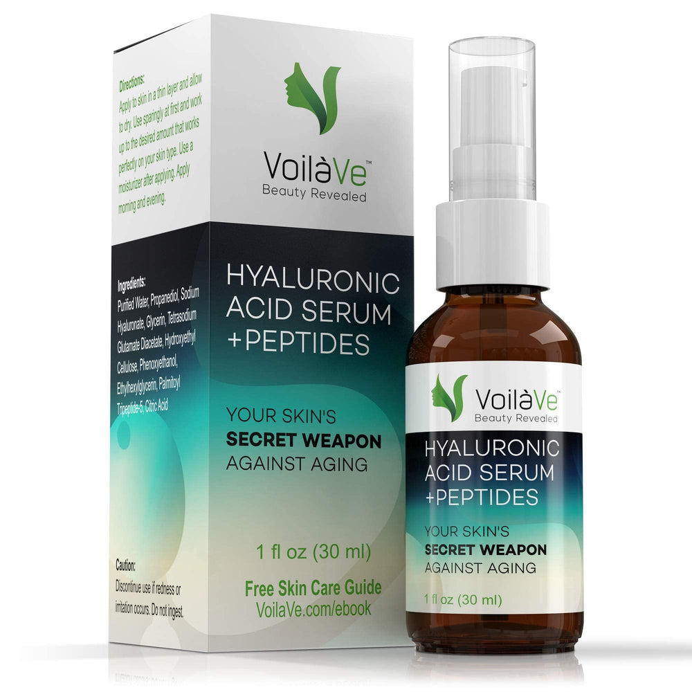 VoilaVe packaging design shown beside a simple skincare routine.