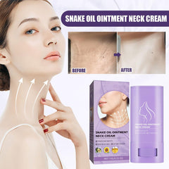 VOKSODHCK neck care cream tube closeup highlighting oil-based nourishment.