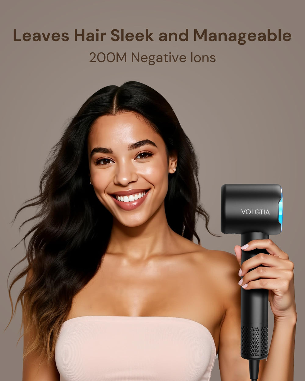 Volgtia hair dryer with NTC smart temp control for safe, consistent heat