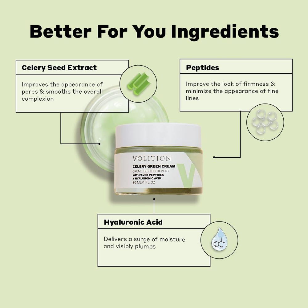 Volition Celery Green Cream texture swirl captures lightweight gel-cream feel.